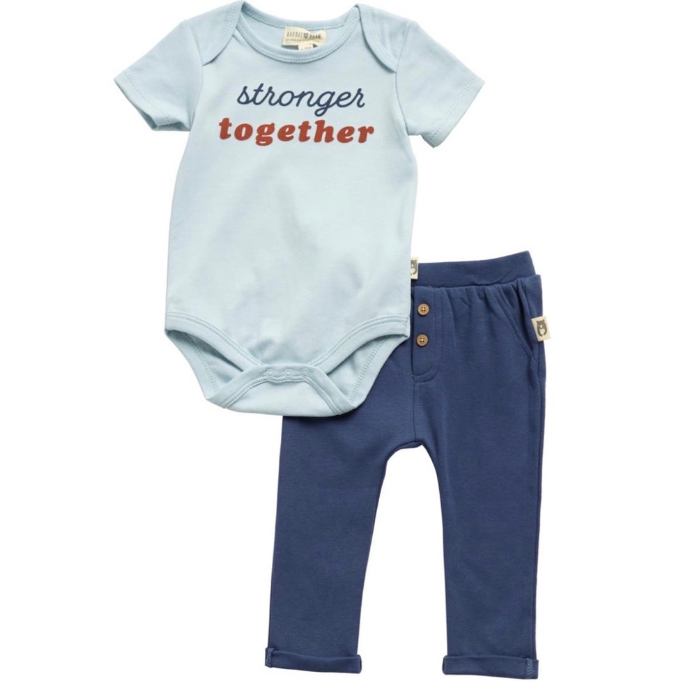 2-Piece set- Rabbit and Bear Organic Cotton Bodysuit and Pants Set NWT